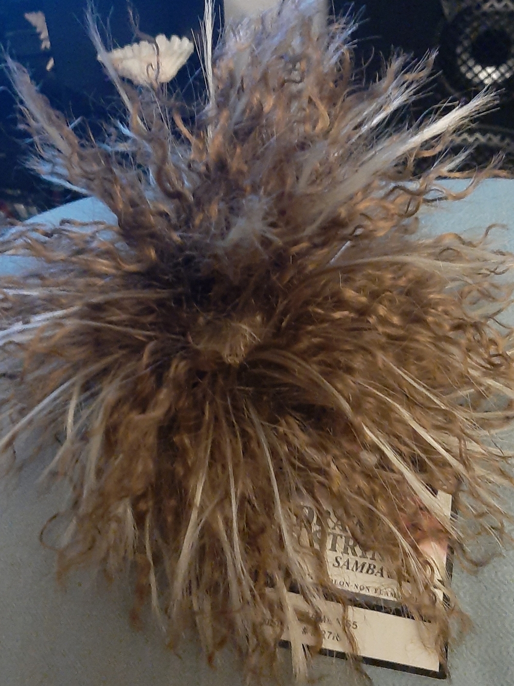 Brown Textured Hair Scrunchie Ponytail Holder